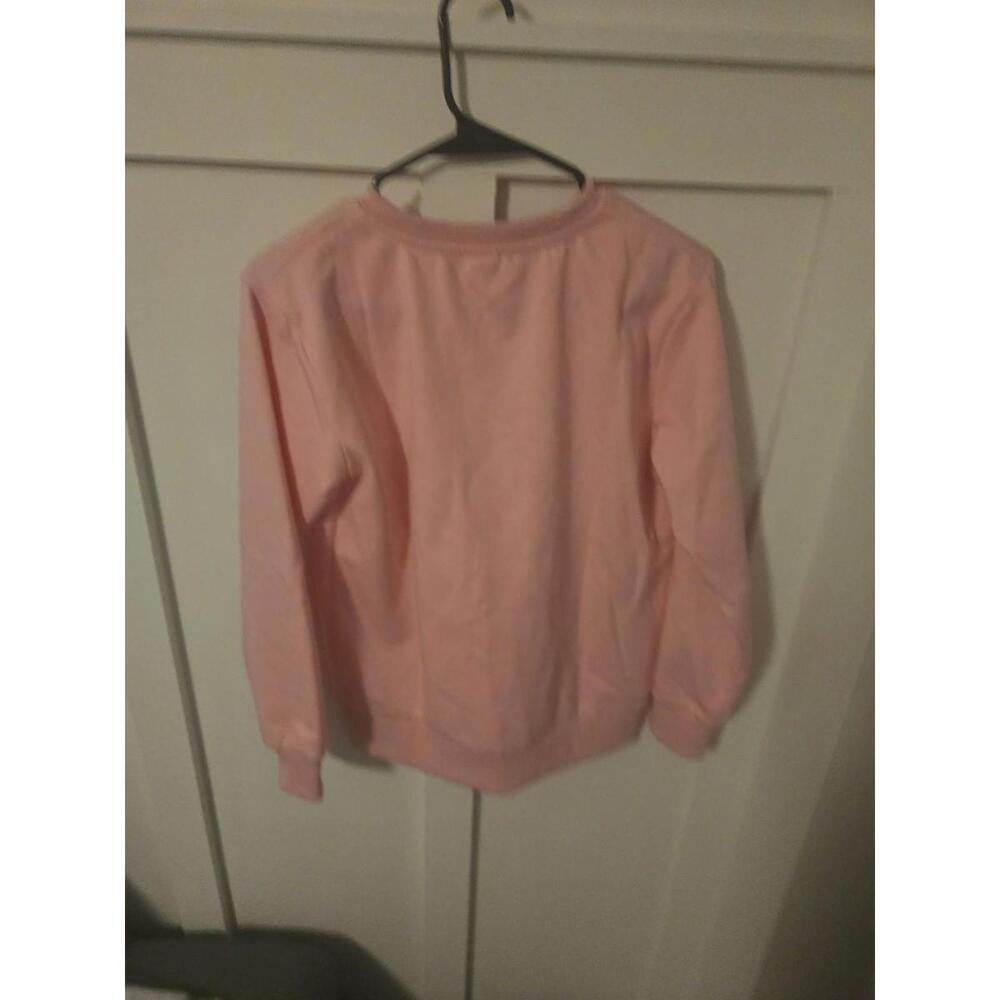 Aocku Contemporary Soft Peach Pink Crewneck Sweatshirt XL